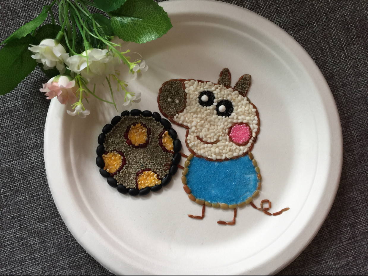 幼儿园手工制作豆豆画材料包五谷画豆子粘贴画真材实料手工创意画-阿里巴巴