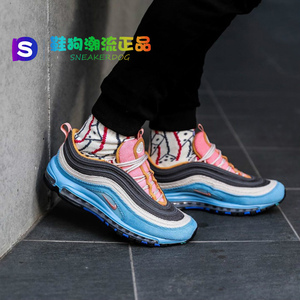 鞋狗潮流 nike air max 97 灯芯绒黑蓝男子气垫跑步鞋 cq7512-462