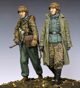 树脂兵人模型 1/35 二战德国冬季德军2人组 阿登战役