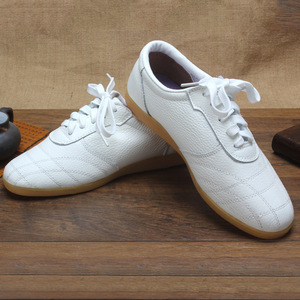 太极鞋软牛皮牛筋底女鞋功夫鞋男透气真皮武术鞋太极拳练功鞋运动