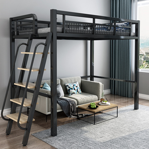 单独上层床高架床上床下空带书桌组合阁楼床小户型省空间铁床定制