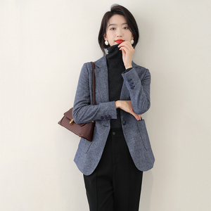 人字纹西装女套装