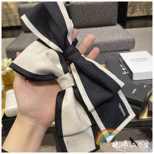 chanel香奈儿 21s新款 黑色白色山茶花logo 发圈发带
