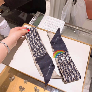 【现货】 dior迪奥丝带 经典老花字母印花束发手柄绑包带小丝巾