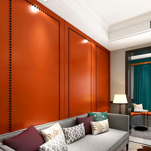 爱马仕橙高端无缝墙布客厅卧室玄关橙黄橘红橙色橘色桔色无缝壁布