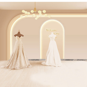 服装直播间造型背景墙纸高级感美容院婚纱店前台logo壁纸轻奢墙布