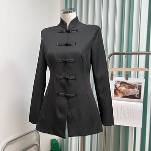 中山装女外套中长款