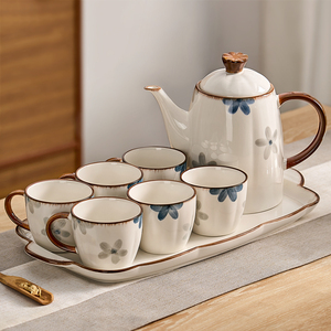 中式茶壶功夫茶具套装家用2023新款陶瓷水杯泡茶具乔迁茶杯子礼盒