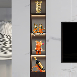 酒柜装饰品摆件家里客厅电视背景墙两边摆设子现代高档轻奢暴力熊