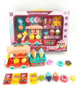 仿真甜品玩具车过家家玩具甜甜圈冰淇淋糖果专卖店玩具美味甜品车