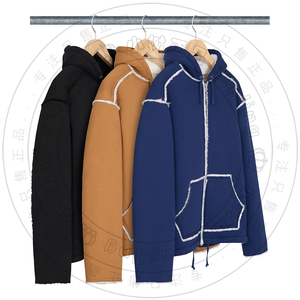 21fw supreme faux shearling hooded jacket人造皮草羊羔绒夹克