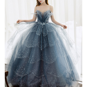 晚礼服生日公主成年艺考新娘敬酒服裙答谢宴年会晚会主持人礼服女