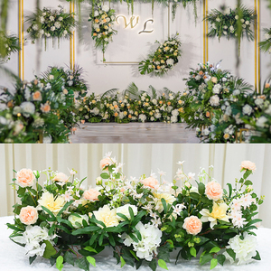 婚庆道具花排排花户外婚礼酒店路引布景花艺背景墙成品绢花假花