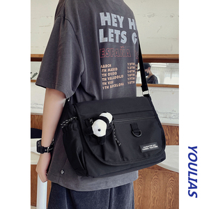 工装男斜挎包潮ins个性潮酷原创设计机能风街头挎包女斜跨单肩包