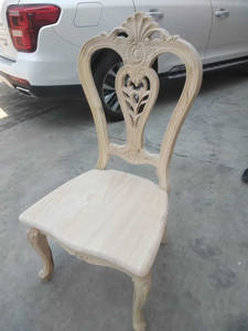 欧式实木雕花餐厅椅子毛坯桦木橡木椅子白胚原木实木餐椅白坯白茬