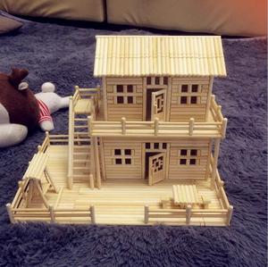 竹艺一次性筷子房子模型 别墅摆件 纯手工制作diy工艺品 饰品礼物