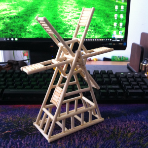 竹艺 一次性筷子手工制作风车摆件模型 玩具 手工作业 手工diy