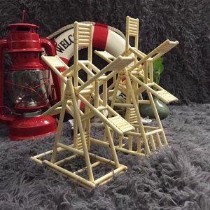 竹艺品 一次性筷子纯手工制作diy水风车模型摆件饰品礼物手工作业