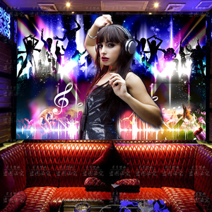 ktv包厢背景自粘墙纸墙3d立体性感美女酒吧清吧背景装饰壁画墙布