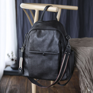 代勒原创真皮双肩包女2020新款时尚百搭软皮背包大容量两用旅行包