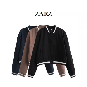 ZARZ自制 欧美风 新款女装 ins春夏 美式棒球服超酷百搭夹克外套