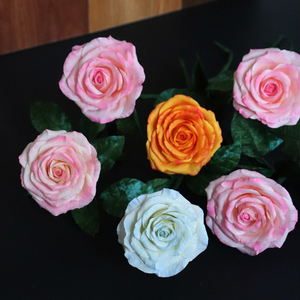 纸藤染色玫瑰花材料包 手工纸花diy套装 浮染纸月季学生节日礼物