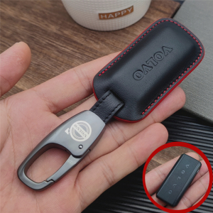 沃尔沃防水s90 xc90 60v90汽车用小钥匙套真皮钥匙包钥匙扣男高档