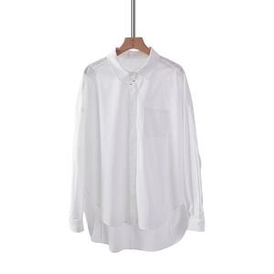 白色衬衫女2024夏新款女装原创设计休闲宽松气质文艺纯棉忖衣