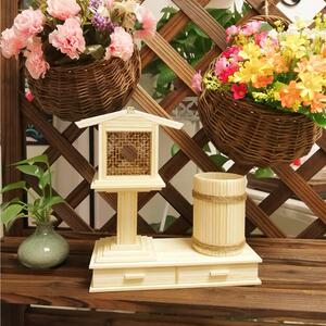 一次性筷子竹签制作抽屉笔筒手工diy意境摆件竹制手作笔筒工艺品