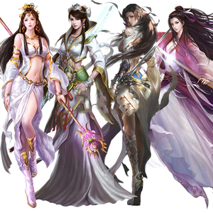 中国风仙侠武侠人物psd古装美女cg原画设计设定游戏美术png素材