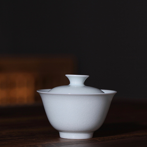 【廊坊赏茗轩】景德镇拾玉窑全手工瓷雪花釉盖碗轻薄 密封性超好