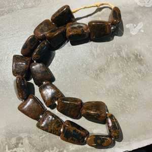 进口尼泊尔琉璃珠棕色梯形珠大孔DIY串珠手链项链配件现货批发
