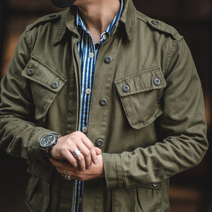 二战美军复古夹克m42复刻丛林工装外套男秋季阿美咔叽伞兵服男士