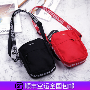 香港购supreme 18ss 单肩包包斜挎包单肩包 男女休闲手机包迷你