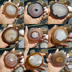 纯天然红灰深灰玛瑙片原石切片玛瑙摆件风景片杯垫电视墙晶体摆件