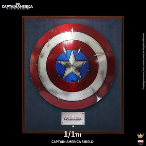 超模动漫 漫威钢铁侠2king arts1/1美国队长盾牌合金战损版手办