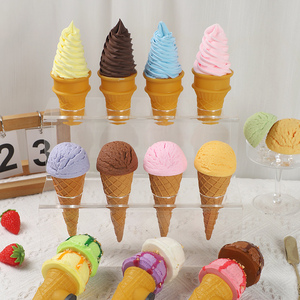 仿真冰淇淋模型水果甜筒冰激凌冰箱贴橱窗展示摆件装饰拍摄道具