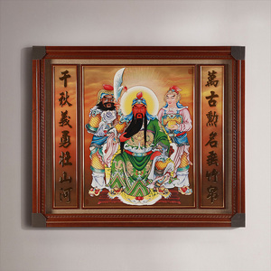 佛像挂画《关公》全堂神像手绘唐卡佛教画像新中式客厅玄关装饰画