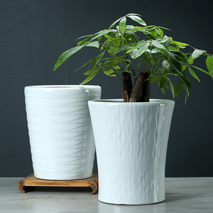 透气大号陶瓷高花盆特价清仓简约高筒客厅落地摆件兰花发财树包邮