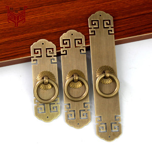 古铜中式仿古拉手新中式纯铜拉手柜门单孔铜拉手橱柜门子复古把手