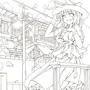 a4绘画纸二次元动漫古风线稿单面黑白打印涂色临摹绘画线稿热销