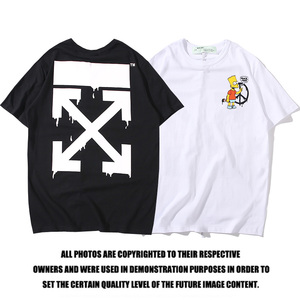 2022年新款夏季off white短袖辛普森ow情侣装男女纯棉宽松潮牌t恤