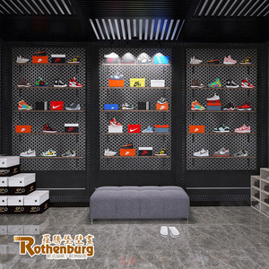 3d立体潮牌球鞋运动鞋墙纸鞋店直播间背景墙服装店仿真霓虹灯壁纸