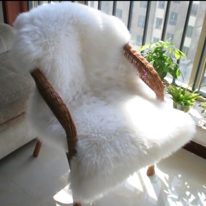 整张羊皮皮毛一体羊毛沙发垫飘窗垫欧式卧室床边羊毛地毯加厚坐垫