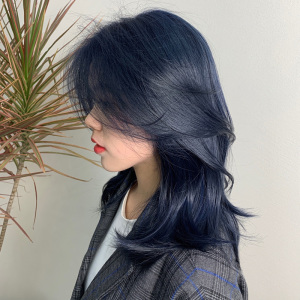 普罗蓝黑色染发剂自己染黑蓝色染发膏女植物纯2022流行色无需褪色