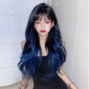 鸢尾蓝黑染发膏女自己在家染深蓝色染发剂显白2022流行色免漂潮色