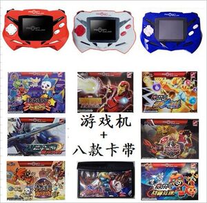 正品梦龙彩色游戏机游戏机掌机洛克王国赛尔号机甲旋风插卡游戏机