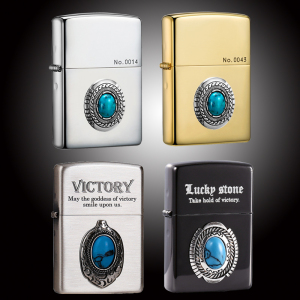正品zippo打火机美国芝宝印第安绿松石幸运胜利之石生日礼物刻字