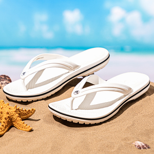 Crocs人字拖卡骆驰情侣拖鞋夏季外穿男鞋白色运动女鞋夹脚沙滩鞋
