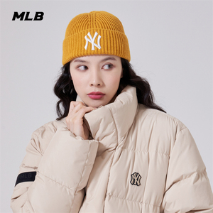 mlb帽子女2021冬季新款加厚毛线帽保暖针织帽ny洋基队冷帽la帽子